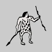 a black and white drawing of a man with a bow and arrow